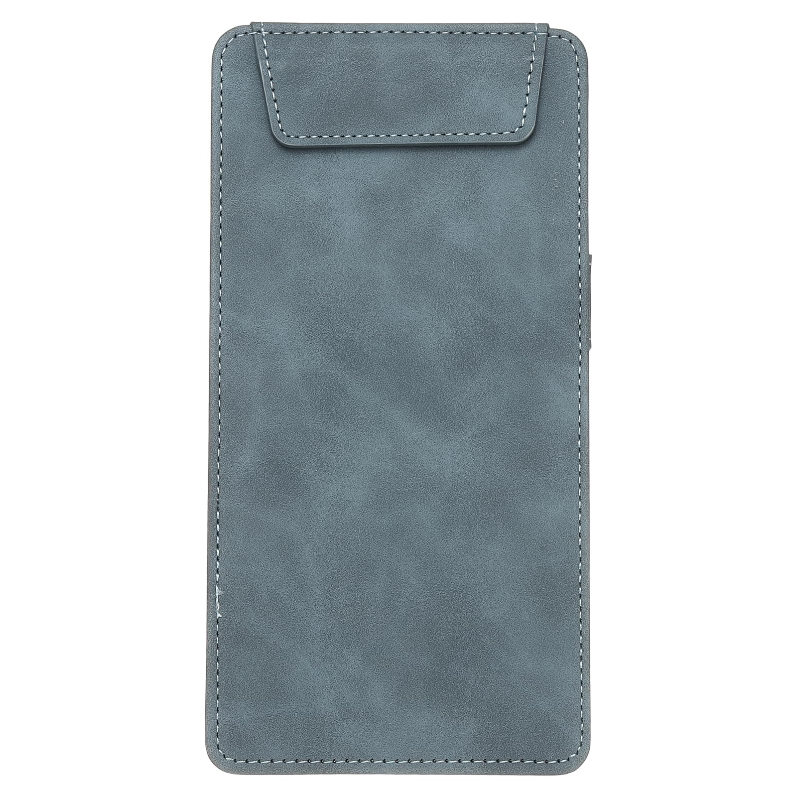PATIKIL A5 PU Leather Clipboard, 4"x8" Business Magnetic Padfolio with Pen Holder Organizer Office Folder Writing Board, Blue