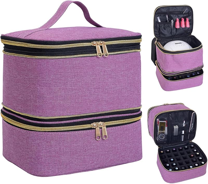 Estojo organizador UOZL para esmaltes, 30 frascos, 15 mL, roxo