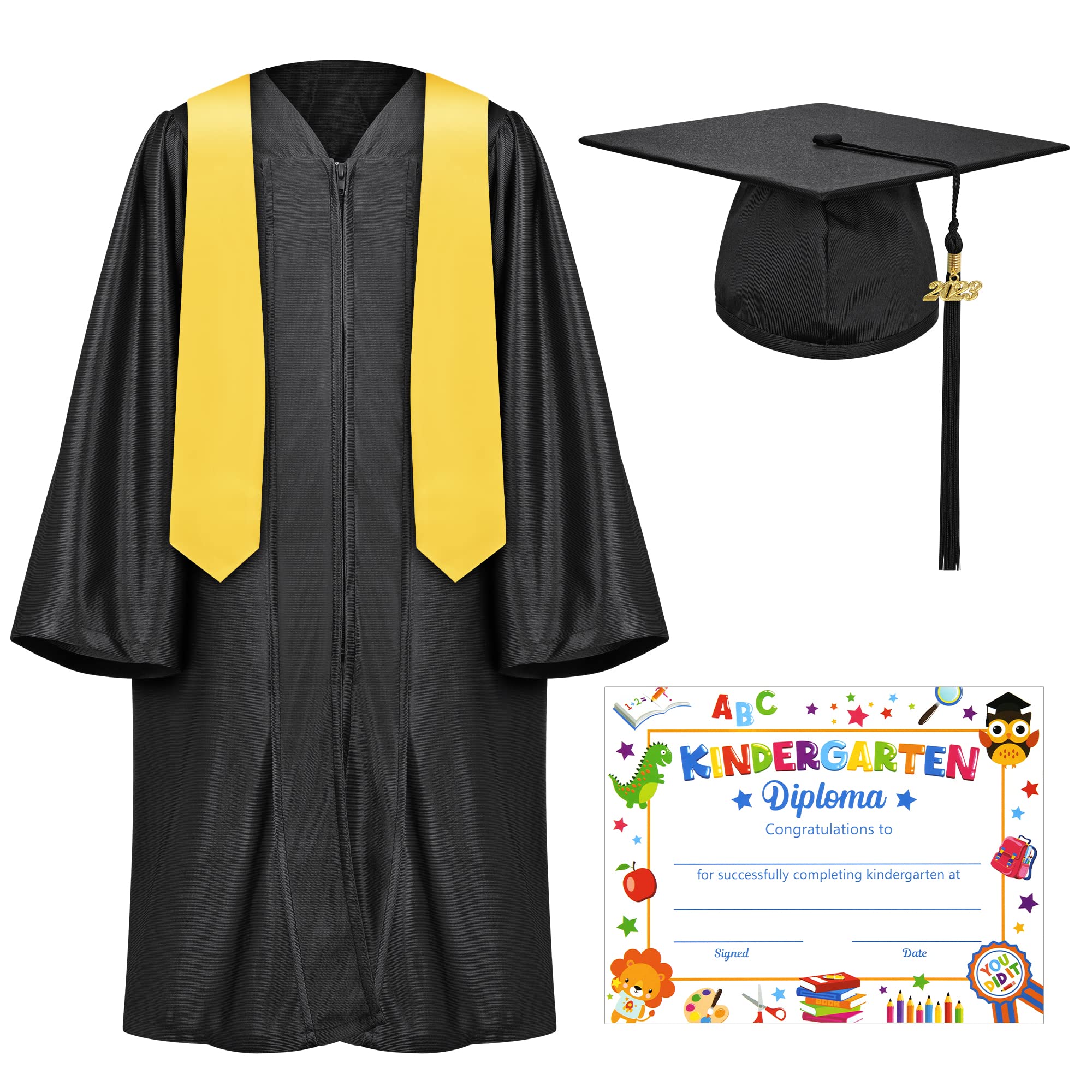 QZYL Kindergarten Graduation Cap and Gown, Unisex Congrats Grad Outfit