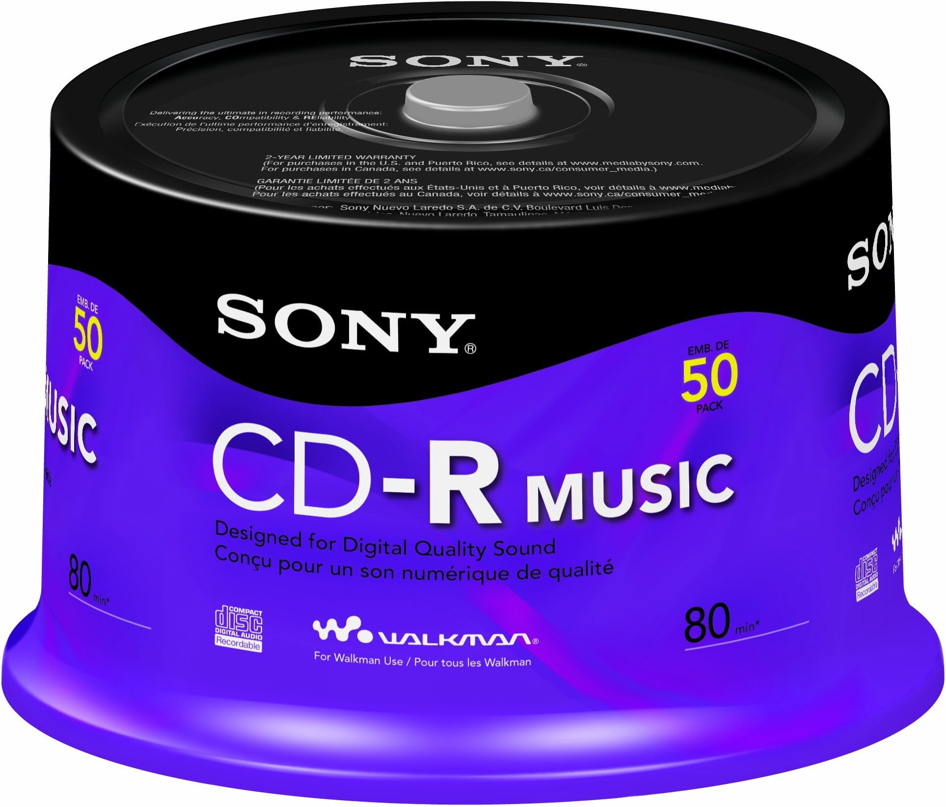Sony 50CRM80RS Audio CD-R, 50-Pack Spindle