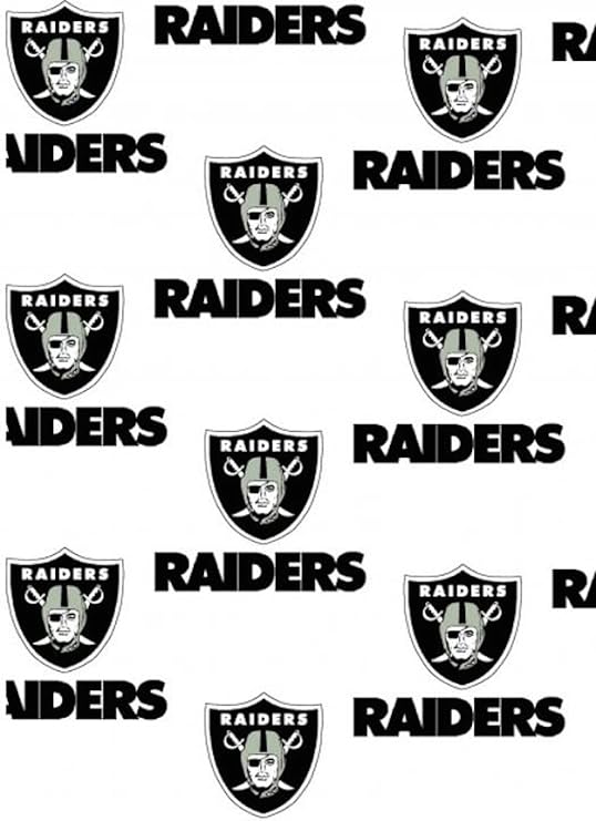 Amazon Com Oakland Raiders White Nfl 100 Cotton Fabric By The Yard 0 9m Designer Football Helmet And Team Logo 60 Widex2133