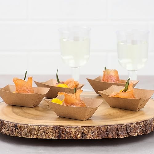 Vista 65 de Restaurantware Papel de periódico Bio Boat - 3" x 2" x 1" - Caja de 50 unidades Newsprint