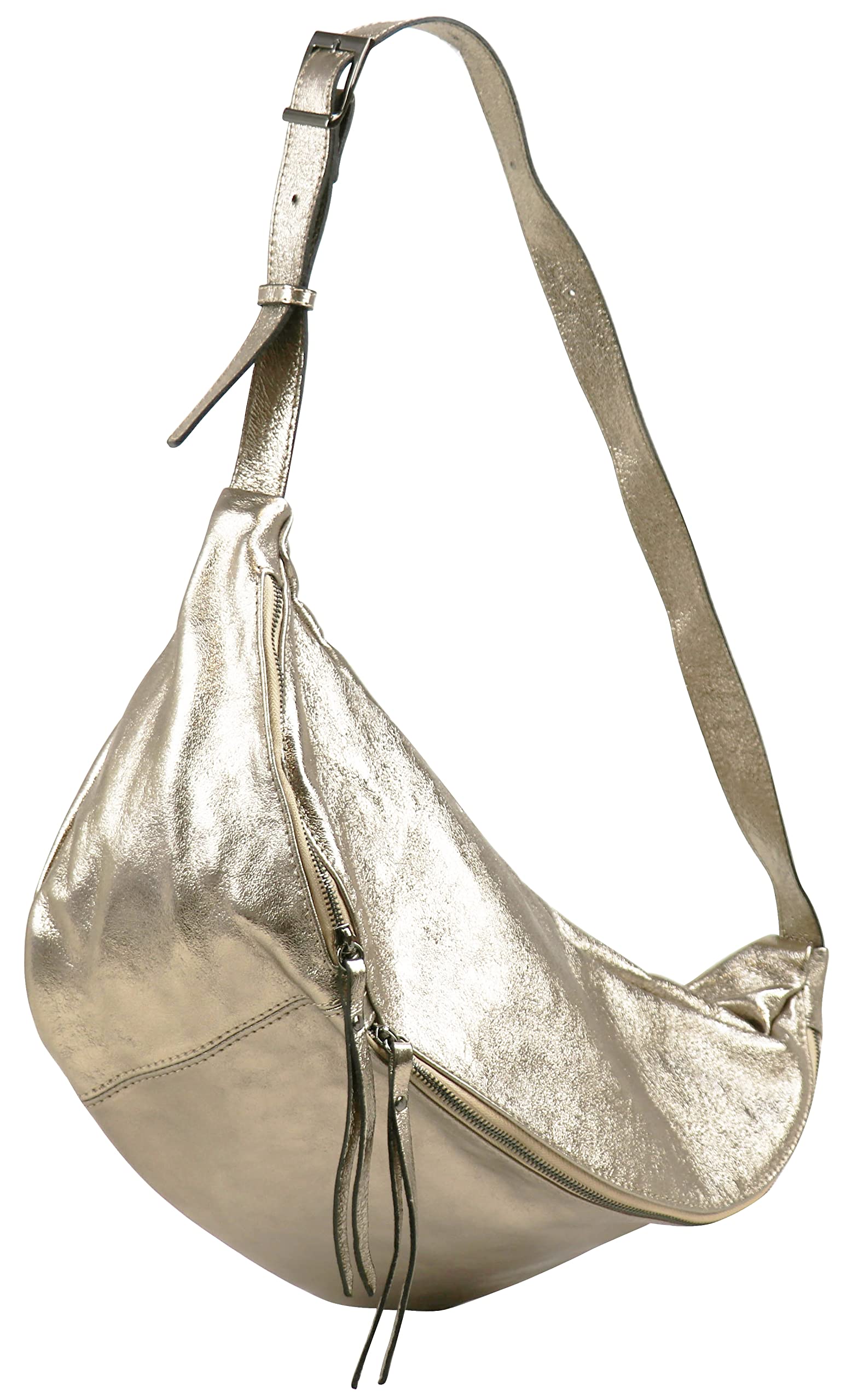 SH Leder Daniela G768 Sac de poitrine, en cuir véritable, unisexe, pour festival, voyage, grand sac à bandoulière, pour femme, 49 x 28 cm