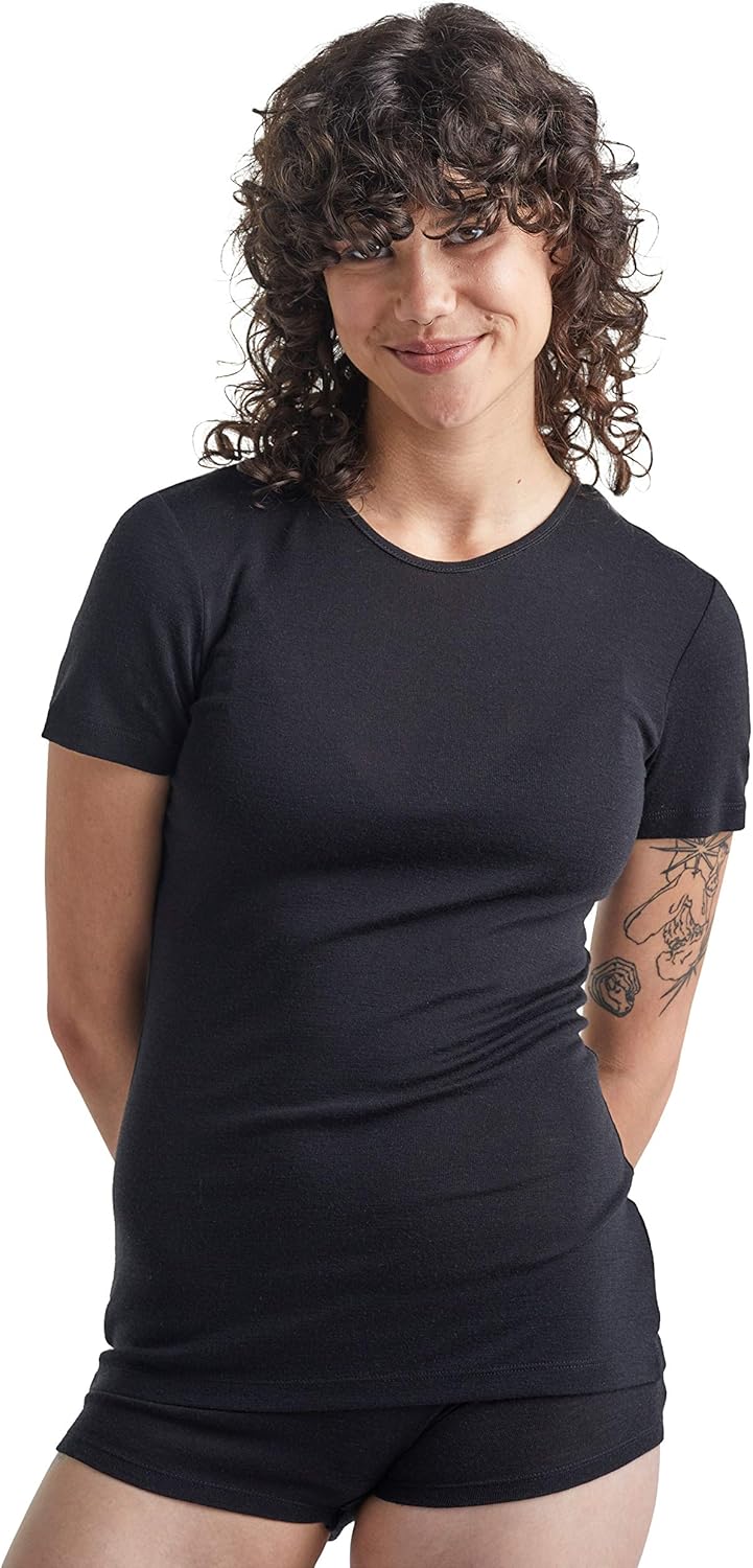 Icebreaker Women's 175 Everyday Short Sleeve Crew Shirt - Black