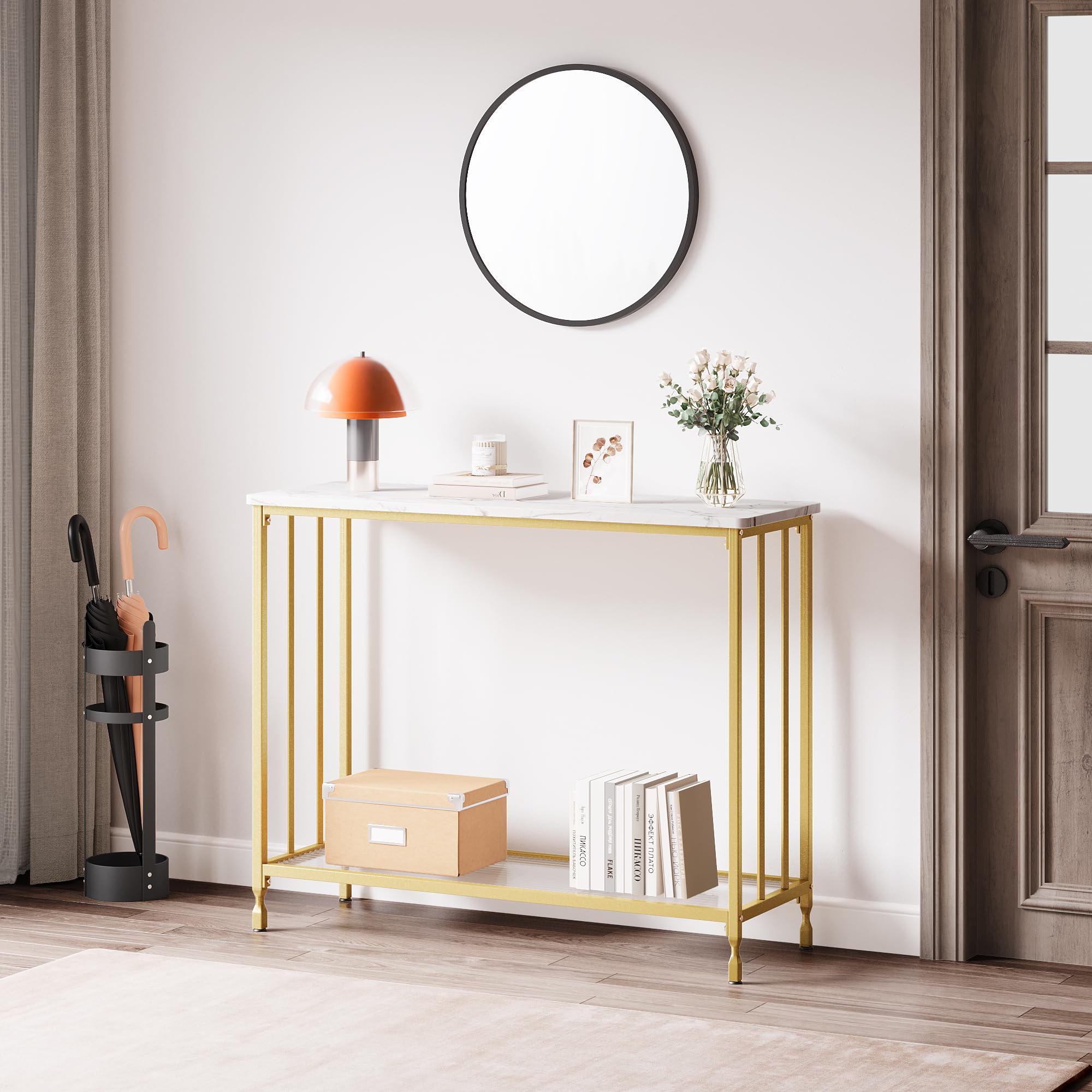 Garvee Consola Estrecha, 85x30x81 cm - complemento, Mesa de Entrada, Mesa de presentación - Ideal para Espacios pequeños