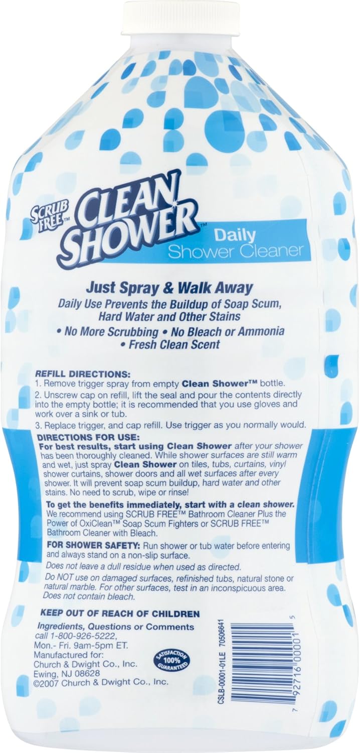 Scrub Free Clean Daily Shower Cleaner Refill, 60 Fl Oz (1) : Health & Household