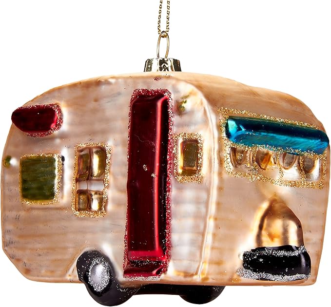 Weihnachtskugel Wohnwagen - Glas