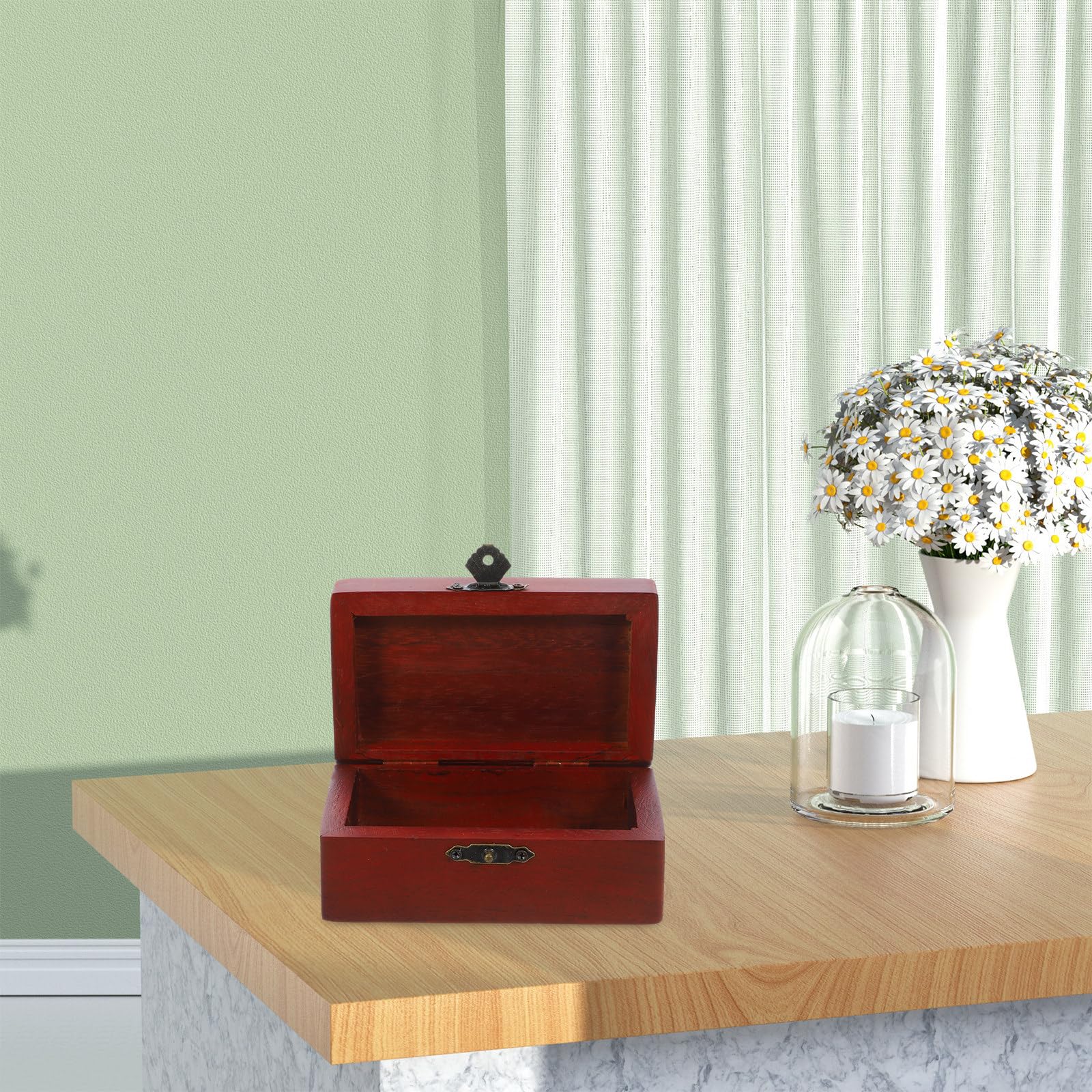 ERINGOGO Coffrets à Bijoux en Bois de Palissandre Style Rétro Délicat, Boîte de Rangement pour Boucles D'oreilles et Colliers, pour Décoration ou Anniversaire