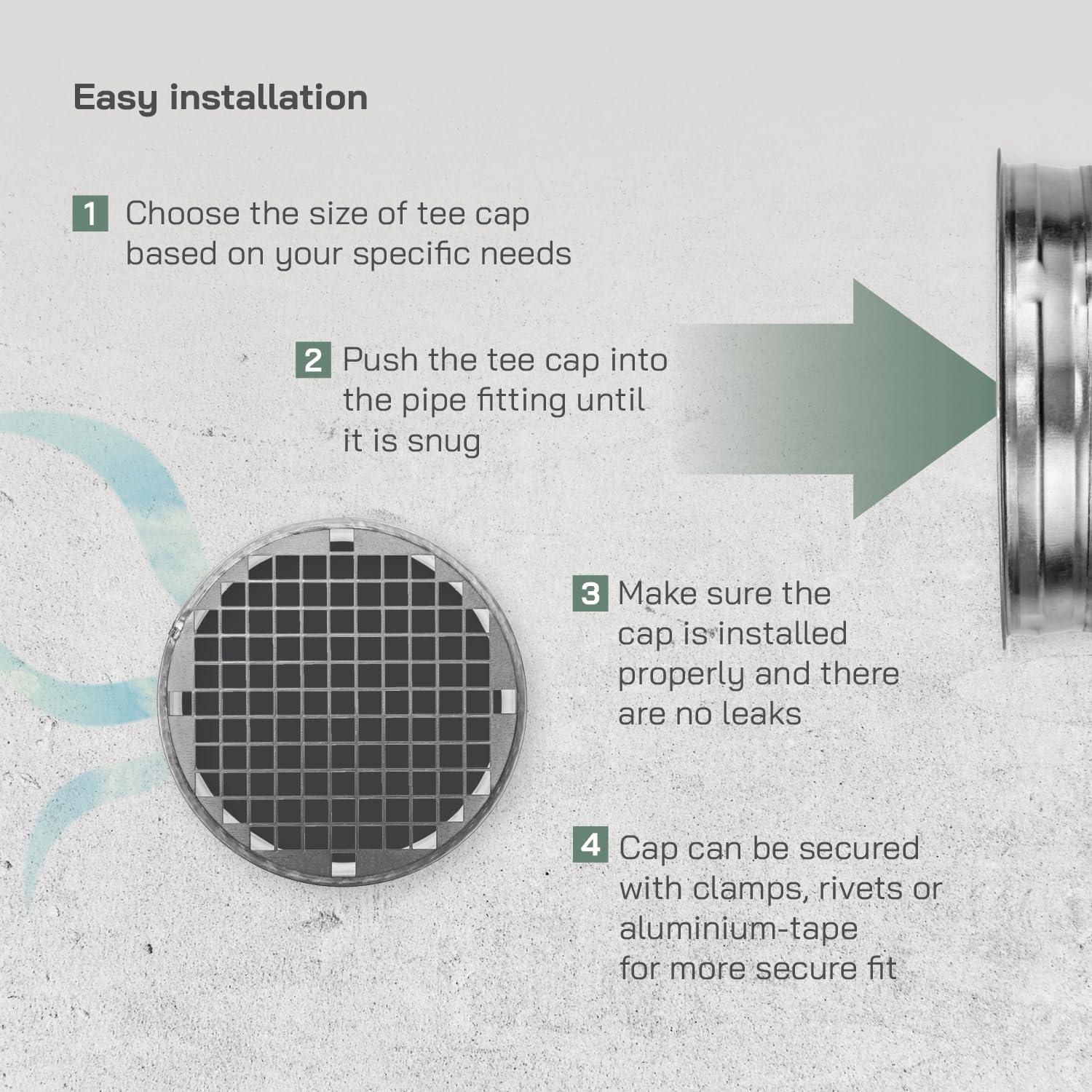 Vent Systems 8" Metal Tee Cap with Mesh. Galvanized Steel End Cap. Dryer Vent Cover. Dryer Duct End Cap with Galvanized Steel Screen. 8In Steel End Cap. Steel Plug 8 Inch. Round Metal Duct Fitting.