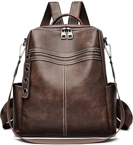 Bolso tipo mochila para mujer, de cuero auténtico, de moda, de hombro convertible, bolsa de viaje, mochila para mujer, S, Mochilas Daypack