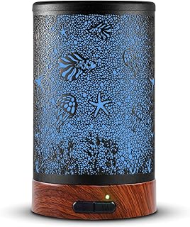 EQUSUPRO Aromatherapy Essential Oil Diffuser 150ml- Electric Cool Mist Aroma Diffuser with Intermittent Mode, Auto Shut-Off Protection, 7 Colors Changing LED Light for Home Office Decor & Gift (Sea)