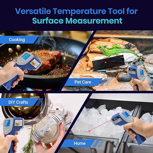 Vista 56 de Termómetro infrarrojo digital láser Etekcity Lasergrip 800, pistola de temperatura sin contacto -58 ℉-1382 ℉ (-50 ℃ a 750 ℃), termómetro de lectura