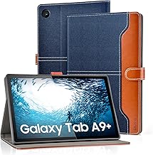 Case for Samsung Galaxy Tab A9+ Plus (11 inch, 2023) - PU Leather + Soft TPU Case for Galaxy Tab A9+ 11 Inch (SM-X210, SM-X215, SM-X216B) with Multi-Angle Stand, Auto Sleep/Wake, Blue