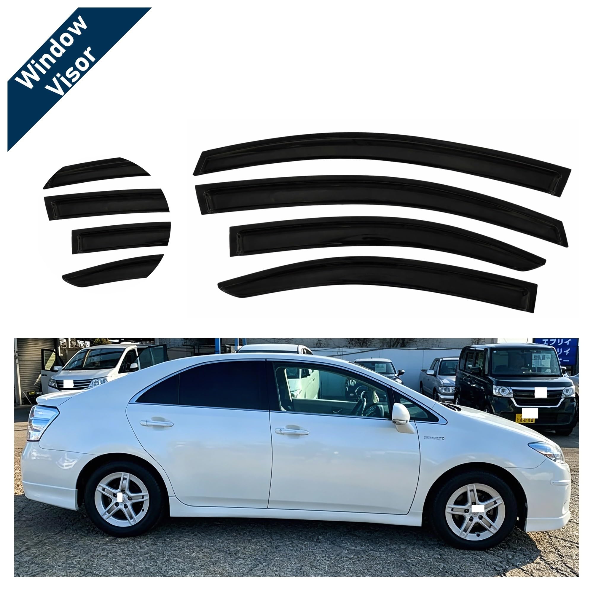 Visera Ventana Coche para Toyota para Sai 2009-2017 4 Uds Protector contra La Lluvia Deflector De Viento Protector Meteorológico para Coche Visera Ventana