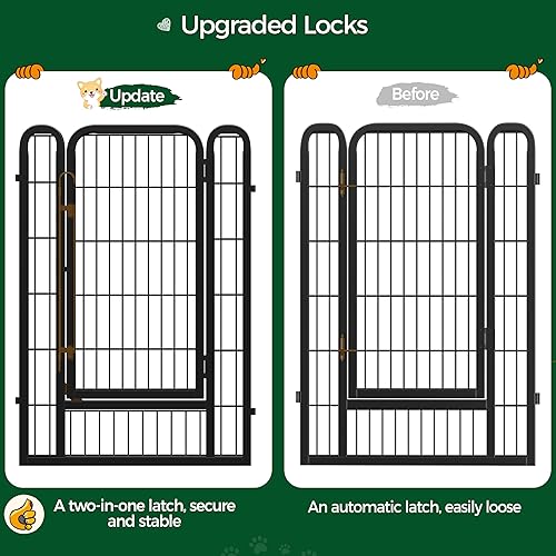Vista 16 de Yaheetech - Corralito para perros, para uso en interiores y exteriores, valla de metal resistente para cachorros, corral de ejercicio para casa