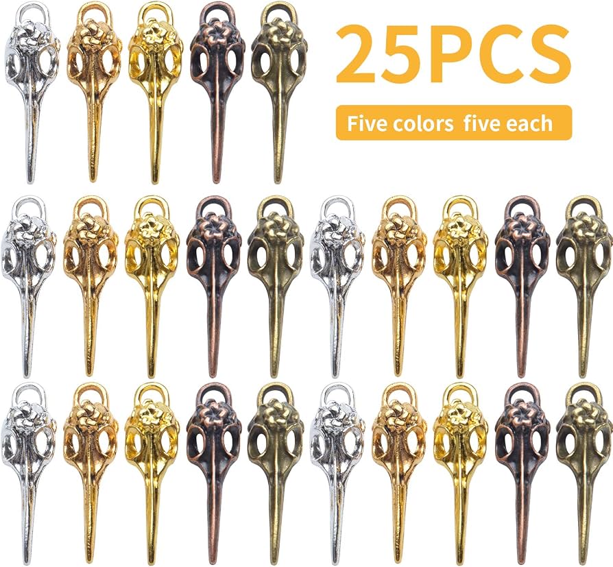チベット　お守りペンダント　鳥 Amazon.co.jp: Hendevl 鳥頭スカルチャーム、25個 チベットスタイル