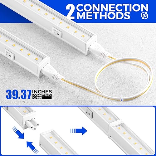 Miniatura 163 de Barrina Luces de cultivo para plantas de interior, espectro completo, 4 pies 160 W (8 x 20 W), tira de luz LED de cultivo para inicio de semillas
