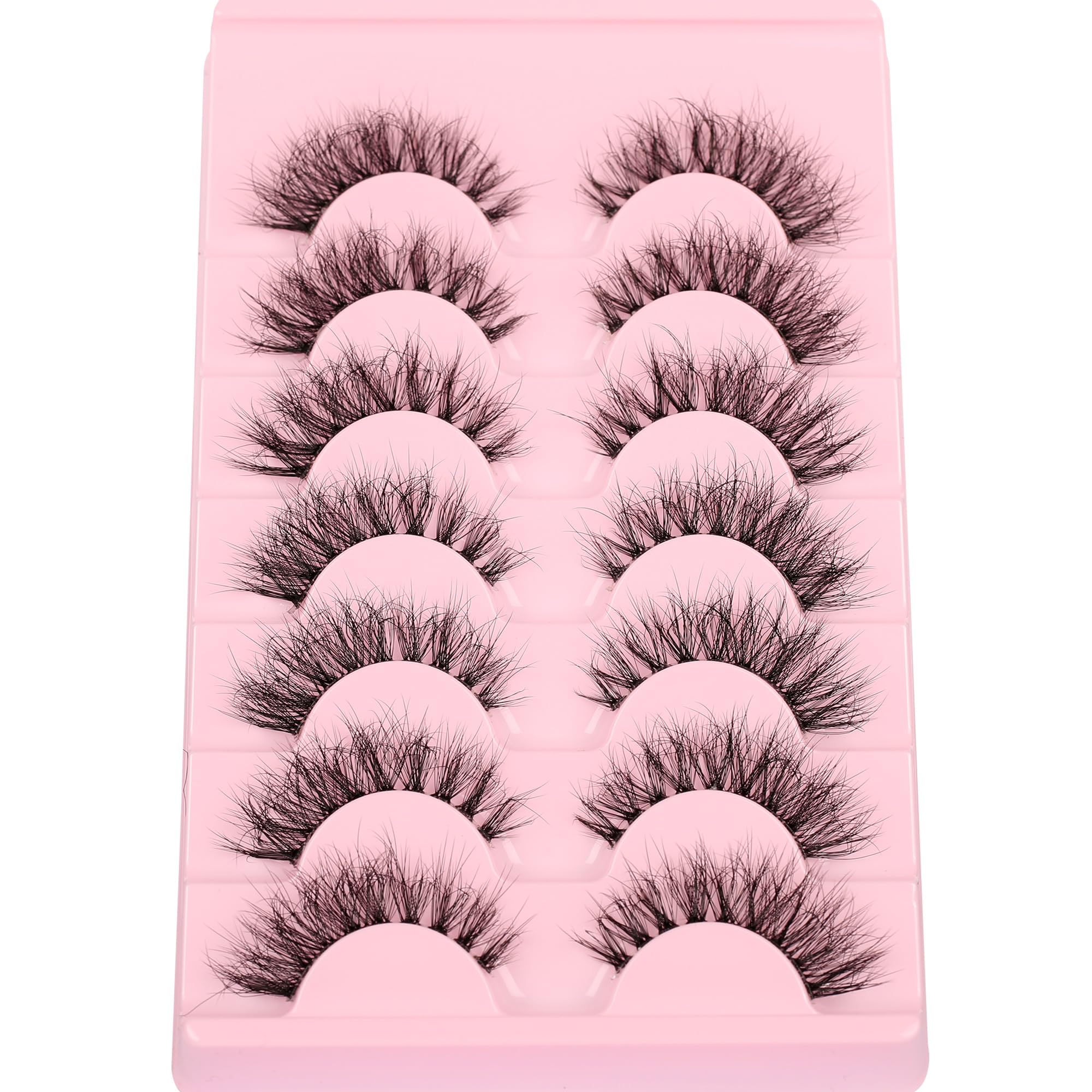 Himorell Wispy False Eyelashes - Thinner Band, 6D Volume, Cat Eye, Natural Look, Flared Eyelashes - Soft Fluffy Lashes, 7 works - Image 4