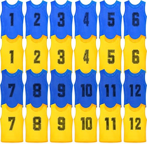 Miniatura 1 de Vabean Paquete de 24 chalecos de entrenamiento de malla de nailon para adultos, deportes, baloncesto, fútbol, fútbol