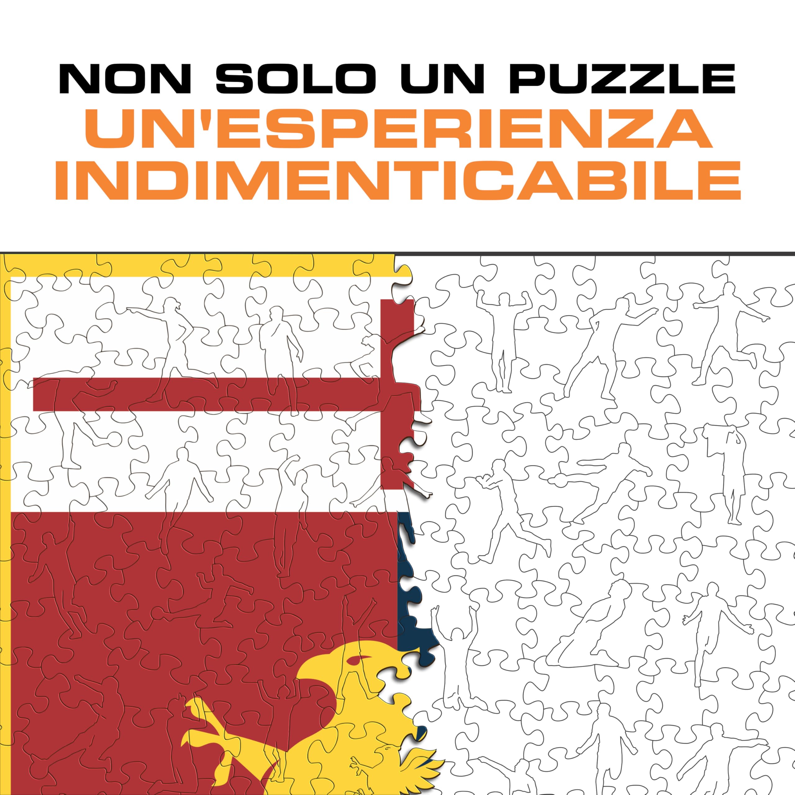 Iconic Puzzles - Genoa, Logo, Puzzle di Legno con licenza ufficiale, 100% sostenibile, regalo per adulti e bambini, taglia M, 270 Pz