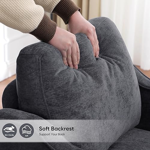 Miniatura 5 de Silla decorativa para sala de estar, silla de lectura moderna de mediados de siglo para dormitorio, sillón tapizado con bolsillos laterales, cómodo