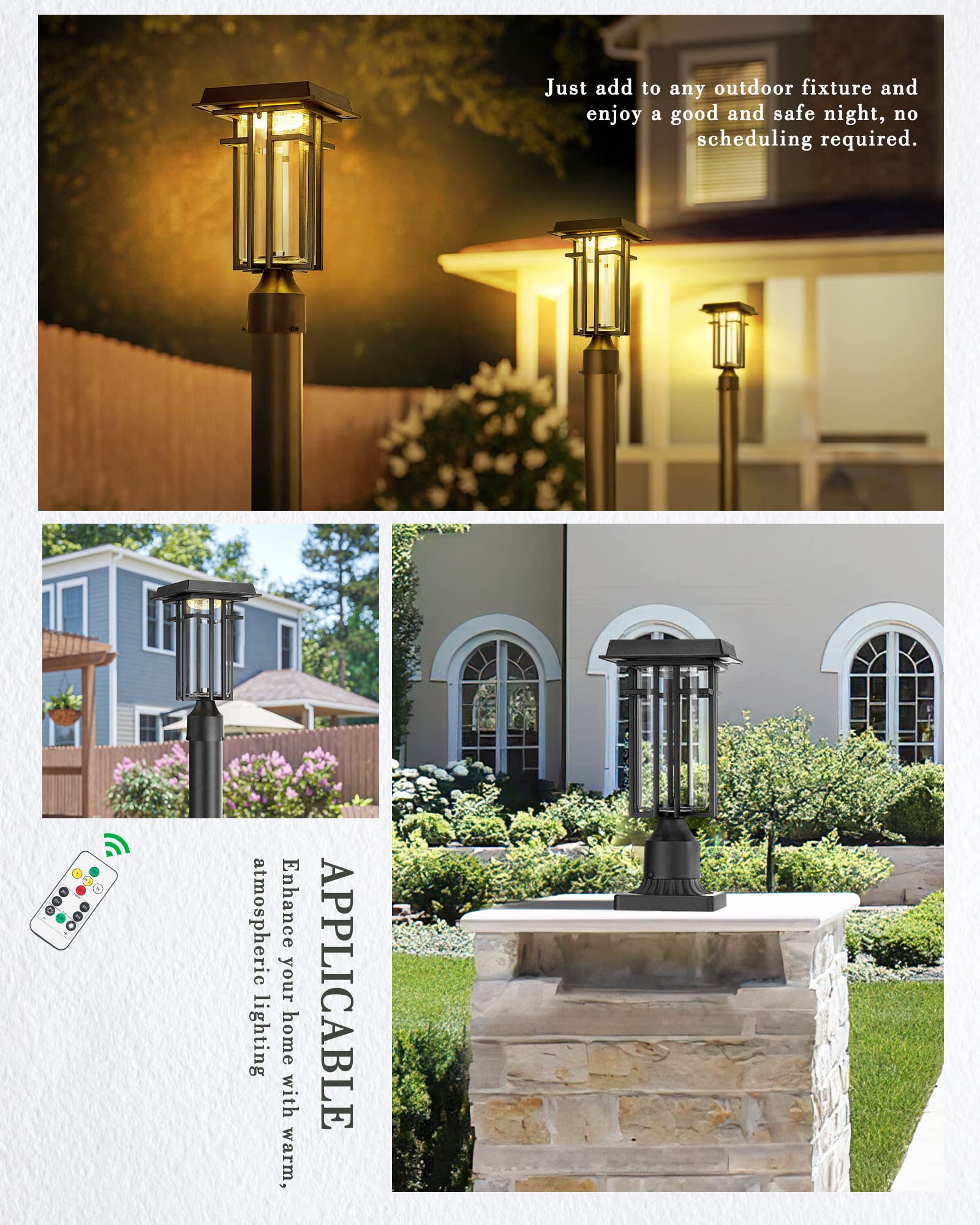 Beionxii Solar Post Lights Outdoor, Dusk to Dawn Lamp Post Light