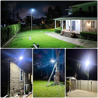 Solar Street Lights Outdoor 2 Pack, Remote Control, Dusk to Dawn, IP66