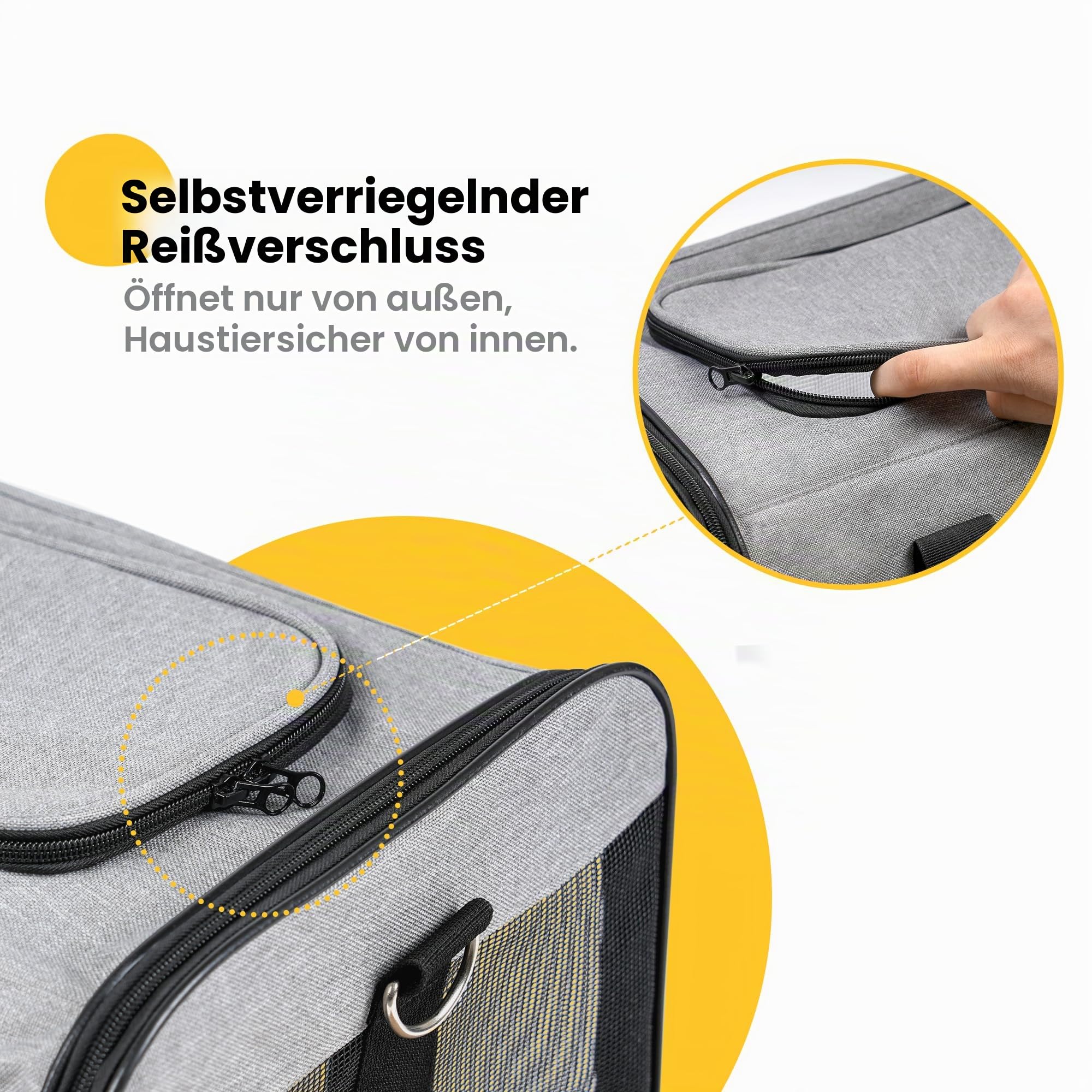 HITSLAM hundebox Faltbar Hundetransportbox Katzentransportbox Katzenbox Transportbox katzentasche für Hund, Katzen, Airline Zugelassen, Reisefreundliche Transporttasche (L)
