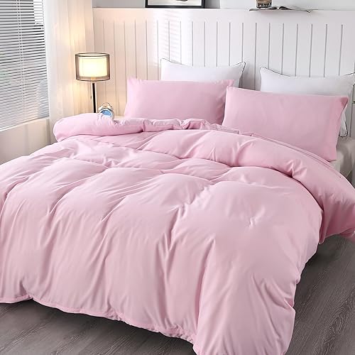 Miniatura 7 de SDIII Juego de funda de edredón azul de 3 piezas, tamaño matrimonial, juego de funda de edredón con lazos en las esquinas y cierre de cremallera,