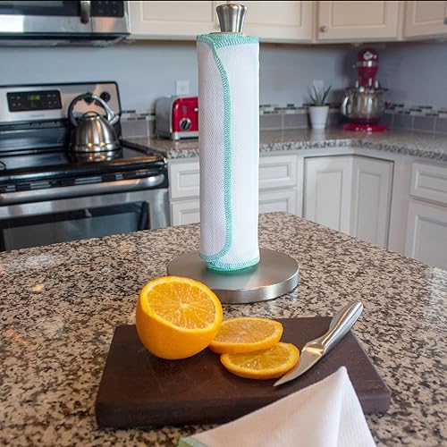 Miniatura 4 de Turquoise and Lime two tone undyed natural Paperless towels - 1 dozen