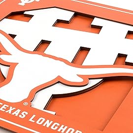 YouTheFan NCAA Texas Longhorns 3D Logo Series Wall Art - 12x12