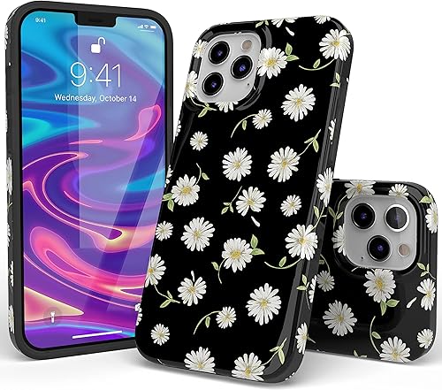 Miniatura 3 de Funda Casely para iPhone 11 Pro Max Daisy Daydream Floral Negro Diseño Clásico Ultradelgado