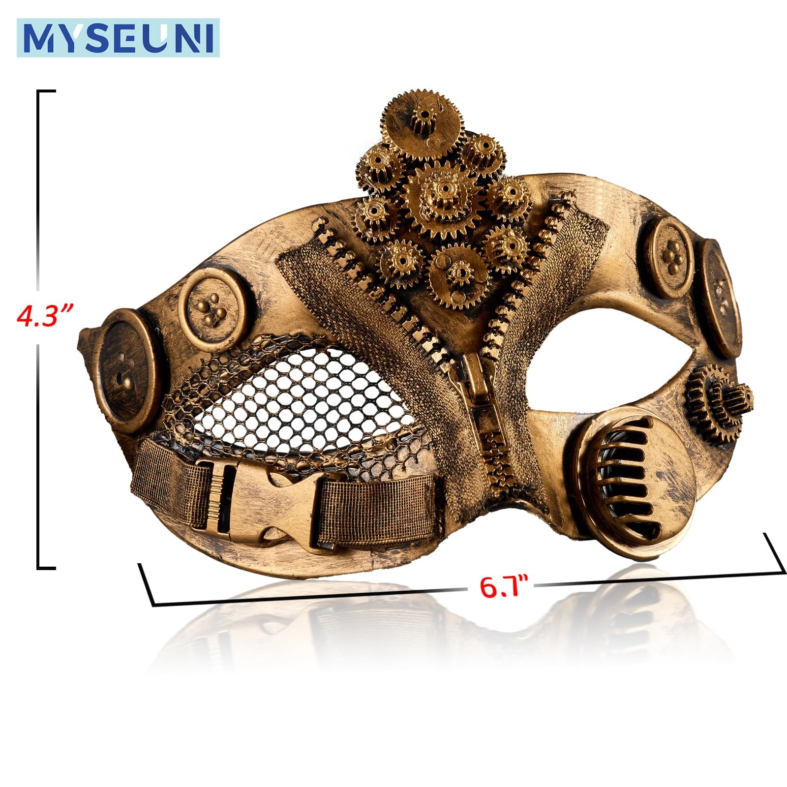 MYSEUNI 2024 New Steampunk Mechanical Mask- Steam Punk Halloween Cosplay - Image 4