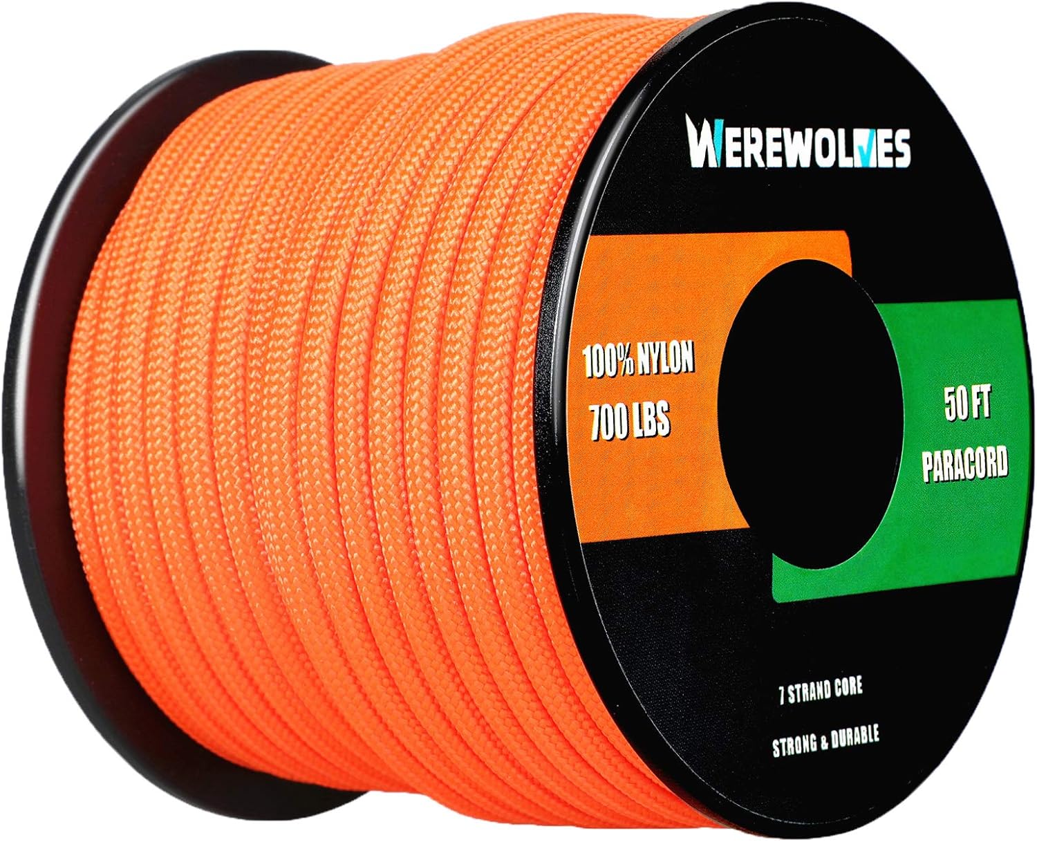 700lb Paracord/Parachute Cord Type III 7 Strand Nylon