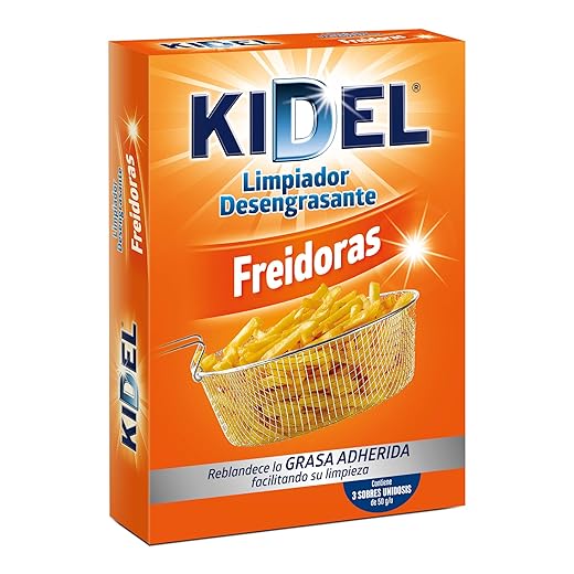 KIDEL Desengrasante para Freidoras, Caja 3 sobres de 50 gr