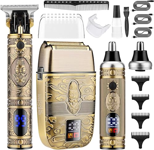 Lanumi Cortadora de pelo profesional para hombres, afeitadoras eléctricas, recortadora de barbanariz y oído, juego de cortapelos para hombre, kit de