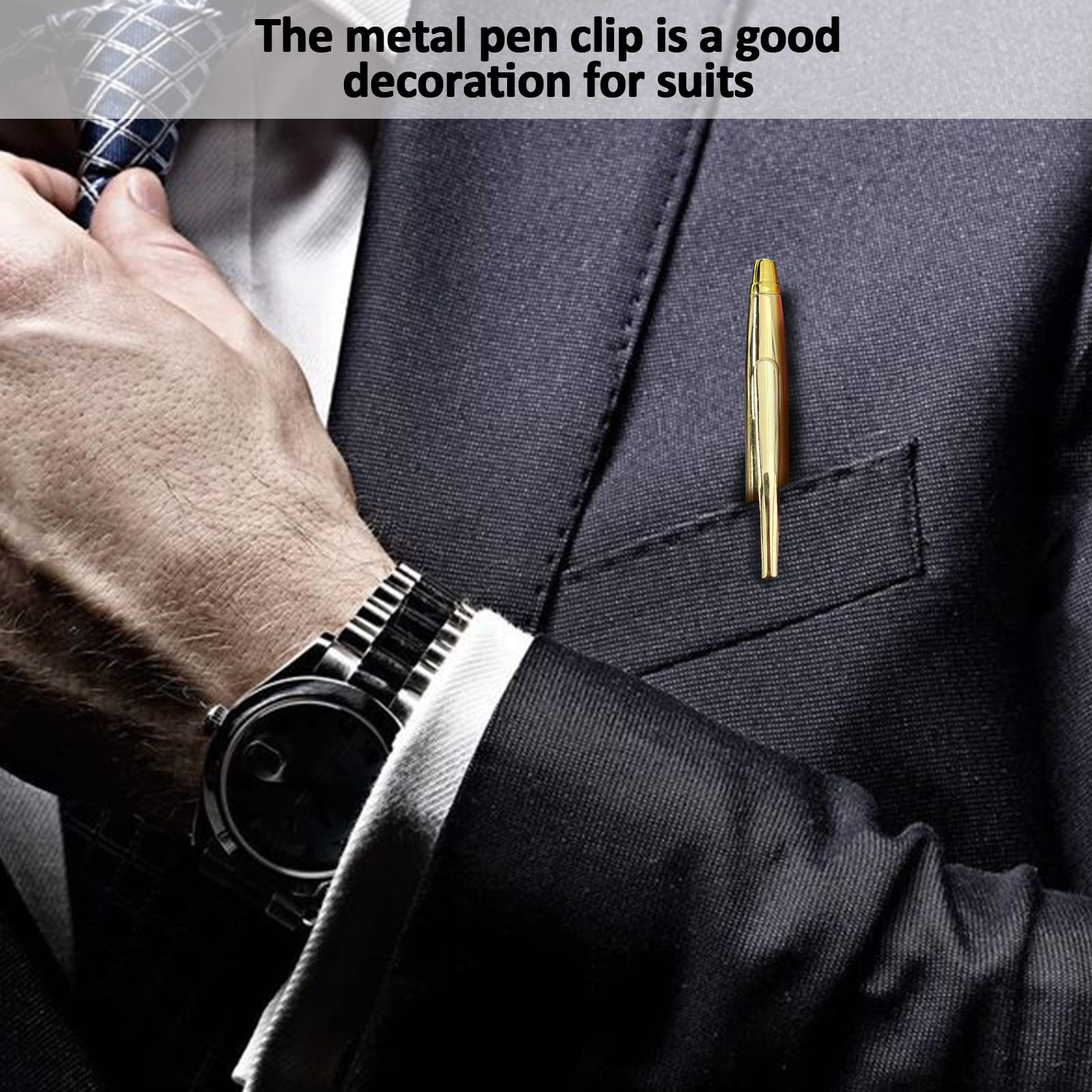 CIOUYAOS 15Pcs Slim Metal Ballpoint Pens, Retractable Black Ink Biro