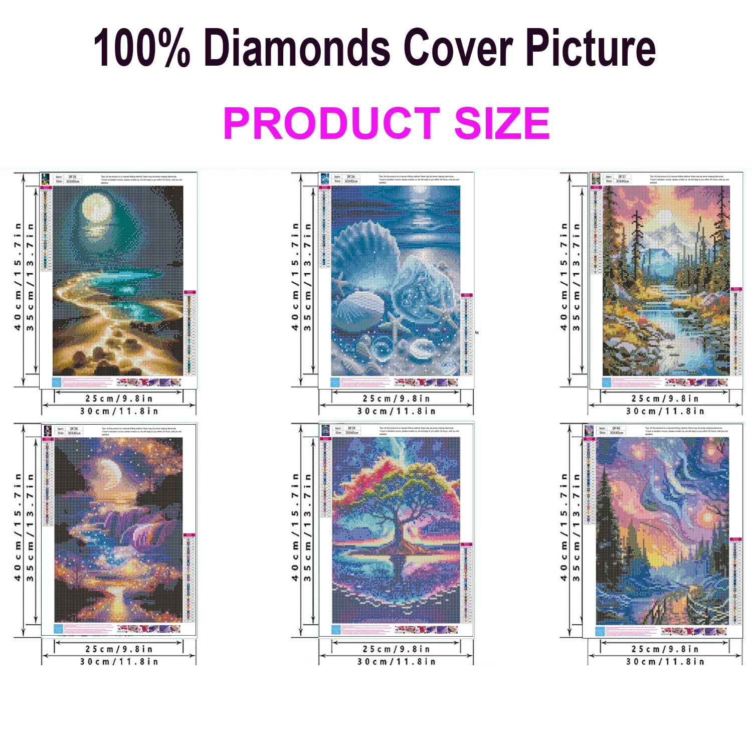 EWJRNSF 5D Diamond Painting Kits For Adults (2-Pack) - Moonlight Theme, 11.8x15.7 Inch Frameless Canvas - View #3