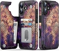 Vista 381 de LETO para iPhone 15 Pro Funda tipo cartera - Tapa tipo folio con patada - Diseños de moda - Tarjetero - Funda protectora para mujeres y niñas - 6.1