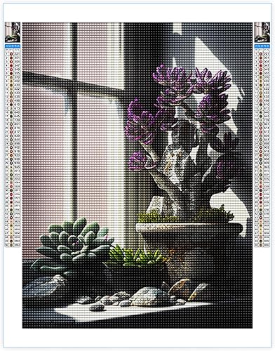 Miniatura 10 de Kits de pintura de diamantes para adultos, arte de diamantes de flores, violetas moradas, bricolaje, 5D, taladro redondo completo, diamantes de