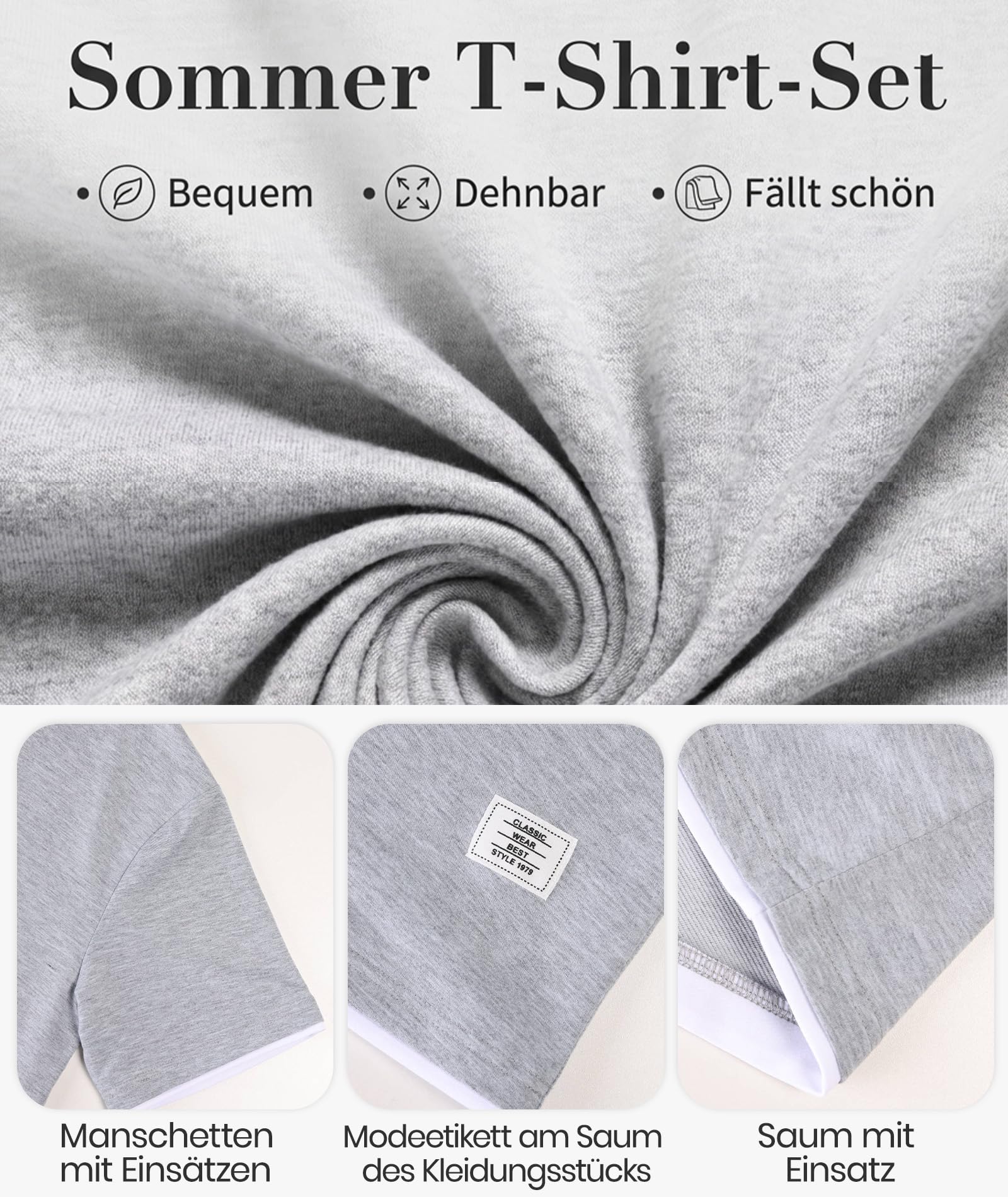 Ekaliy Elainone Ensemble d'été pour homme - T-shirt à manches courtes et short - 2 pièces - Sans plis - Avec bloc de couleurs - Combinaison de loisirs pour le quotidien et les vacances - 2