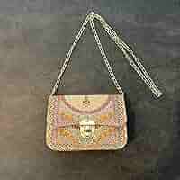 トルコ直輸入【ショルダーバッグ】トルコ刺繍バッグ チェーンバッグ ベージュ トルコ直輸入【ショルダーバッグ】トルコ刺繍バッグ チェーン
