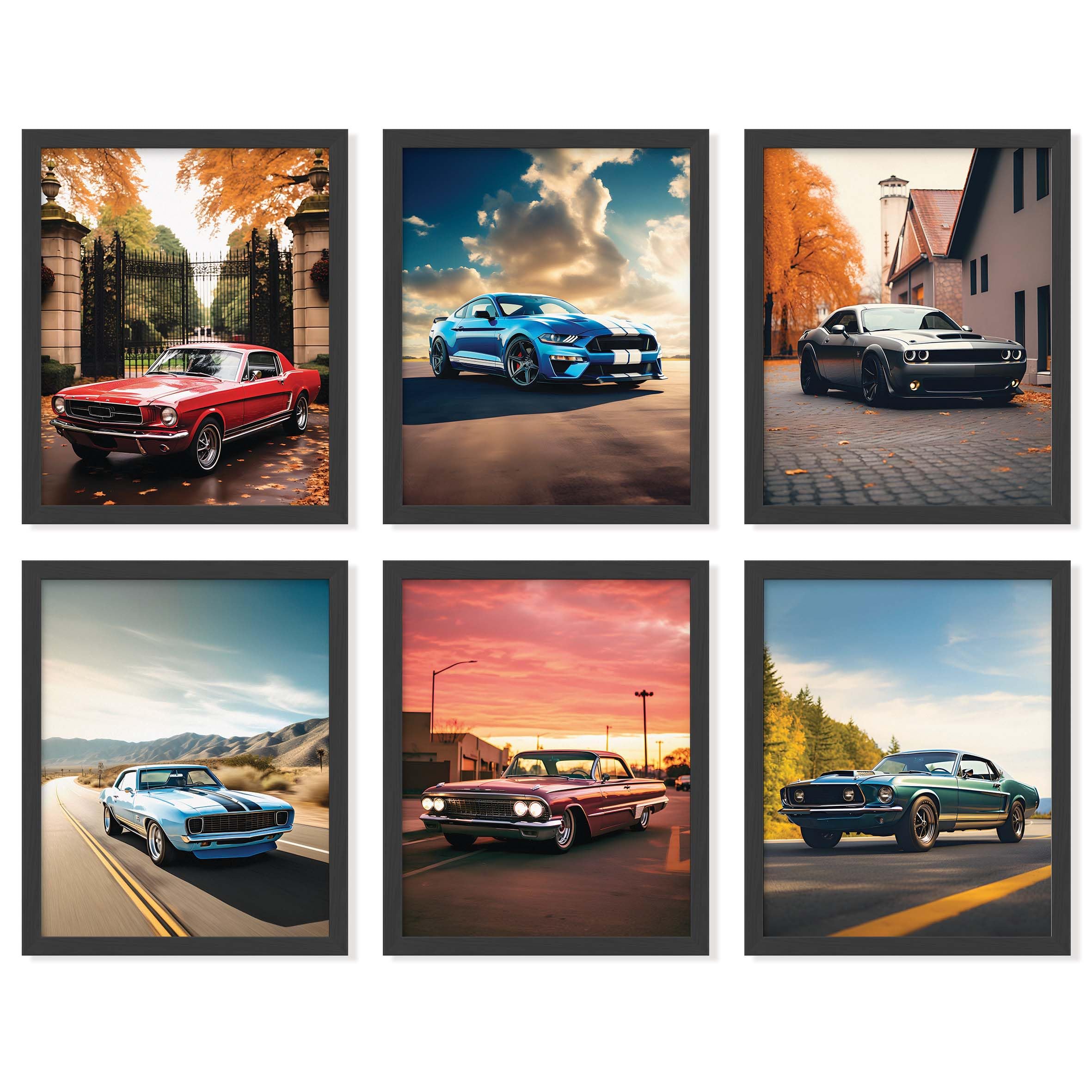 97 Decor FRAMED Classic Car Posters