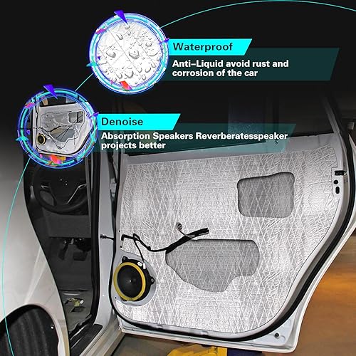 Miniatura 2 de Amortiguador de sonido grueso de 197 mil 8.7 pies cuadrados para automóviles  Material de amortiguación de ruido de espuma de aluminio  Alfombrilla