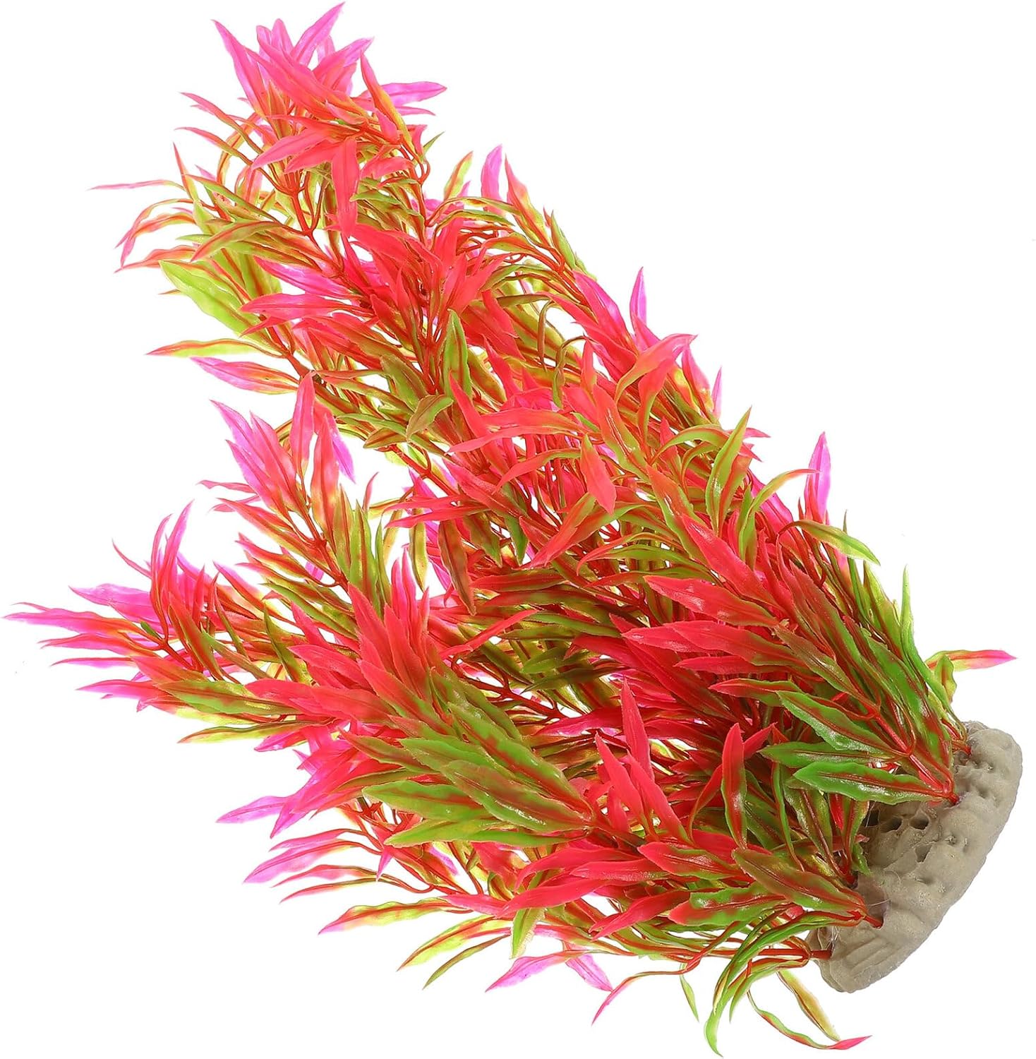 Aquarium Aquatic Plant Decor Fake Fish Tank Grass Orange Plastic Aquarium Landscape Prop for Small to Large Fish Tanks