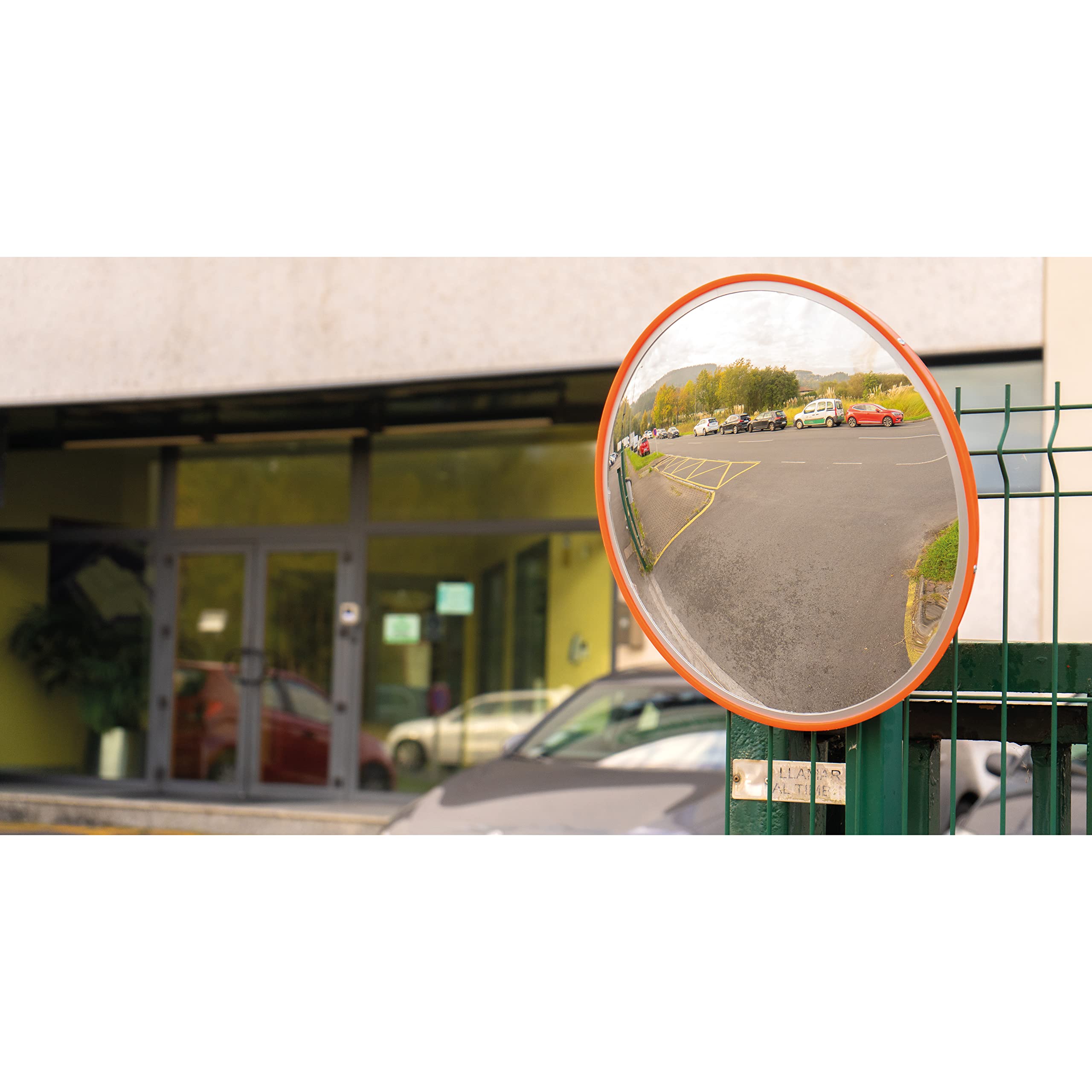 Amig - Specchio convesso di sicurezza e sorveglianza Ø30 cm diametro - Specchio stradale - Visione negli angoli ciechi, nelle colonne e negli angoli di negozi e garage - Arancia