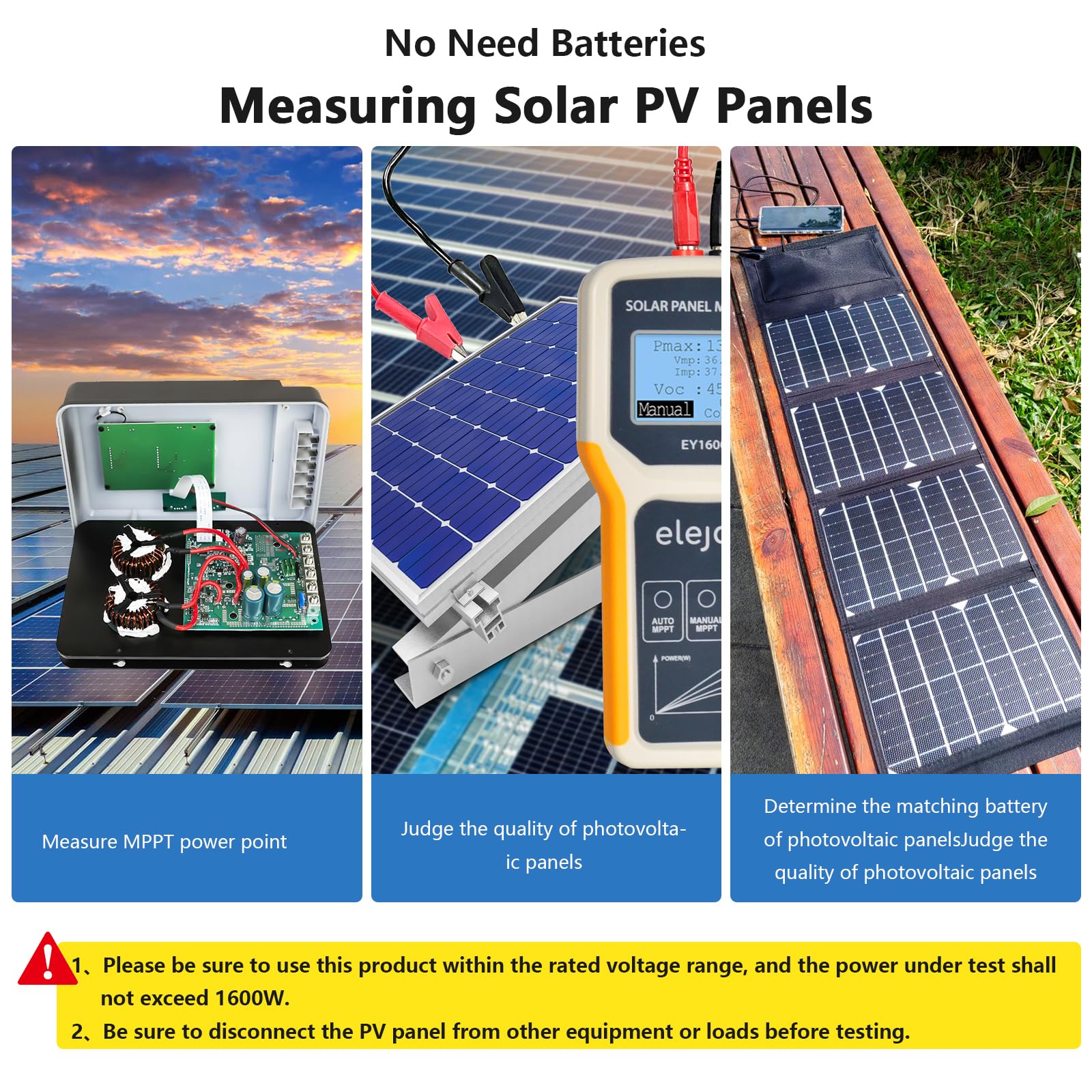 Snapklik.com : Solar Panel MPPT Tester 1600W, AIMOEST Photovoltaic ...