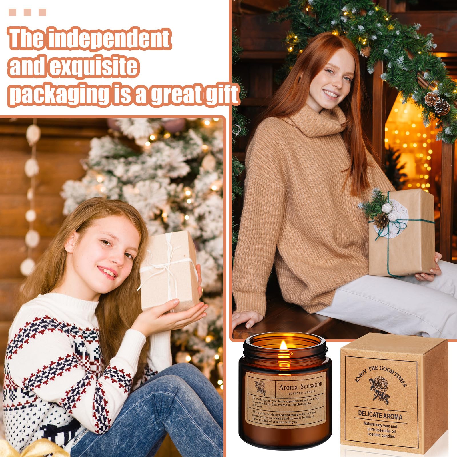 MTLEE Set regalo da 36 candele profumate per la casa, candele profumate per aromaterapia a lunga durata, per compleanno, insegnante, Ringraziamento, anniversario (stile semplice)