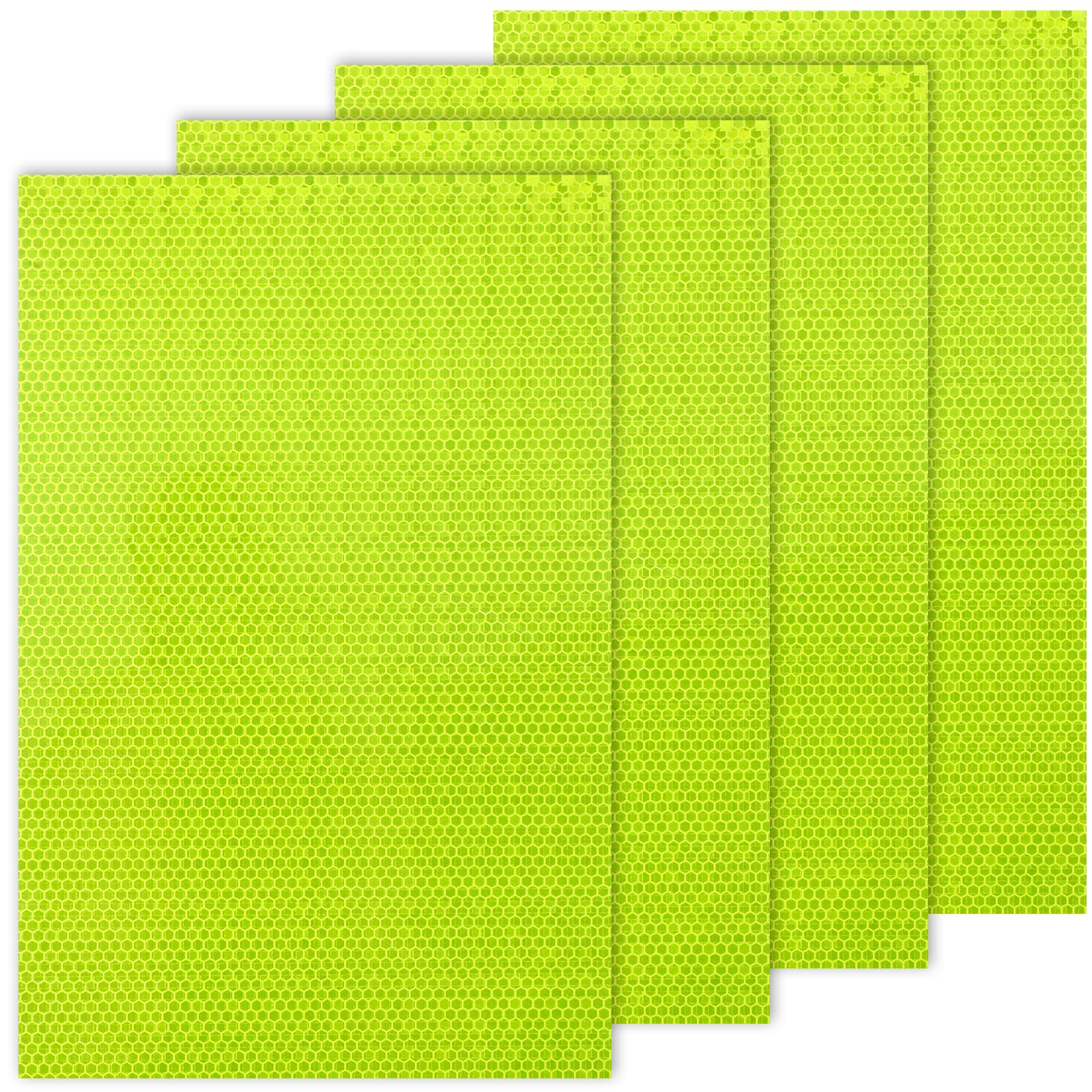FdcLixuvol 4 Sheets 11.8" x 7.9" Reflective Stickers, Waterproof Safety Stickers Night Lighting High Visibility Reflectives Tape for Car Truck Trailer Motorcycle Bicycle Mailbox