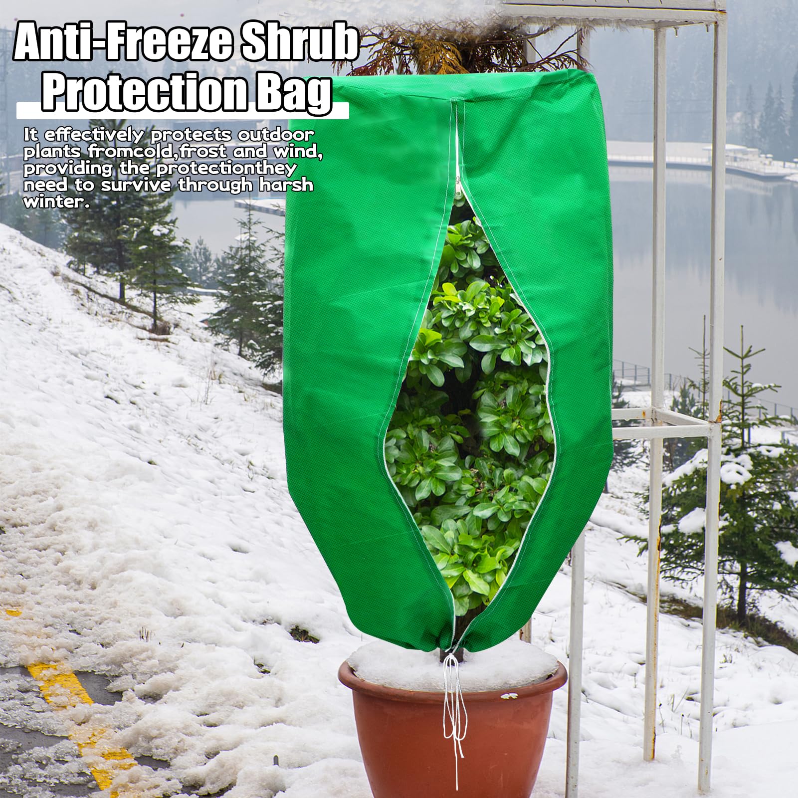 ERTIUANIO Cubiertas para plantas de protección contra la congelación, 4 paquetes de 47 x 32 pulgadas, cubierta de tela para invierno, protección contra la congelación para plantas al aire libre con